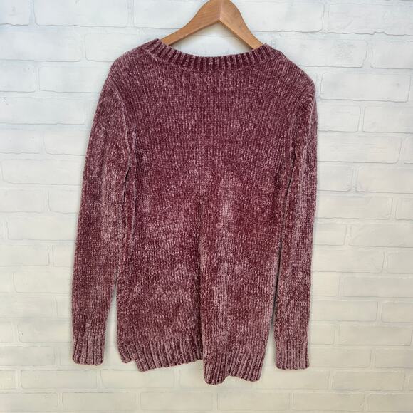 Orvis Women's Mauve Pink Very Soft Cozy Chenille VNeck Sweater-sz M - Picture 2 of 6